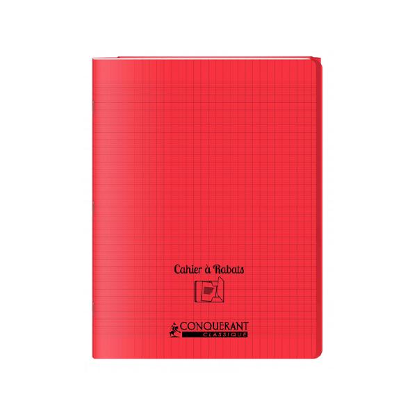 CAHIER 24*32 96P 90G POLYPRO A RABAT CONQUERANT ROUGE