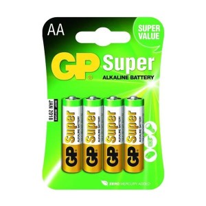 PILE ALKALINE GP LR06 PLAQUETTE DE 4