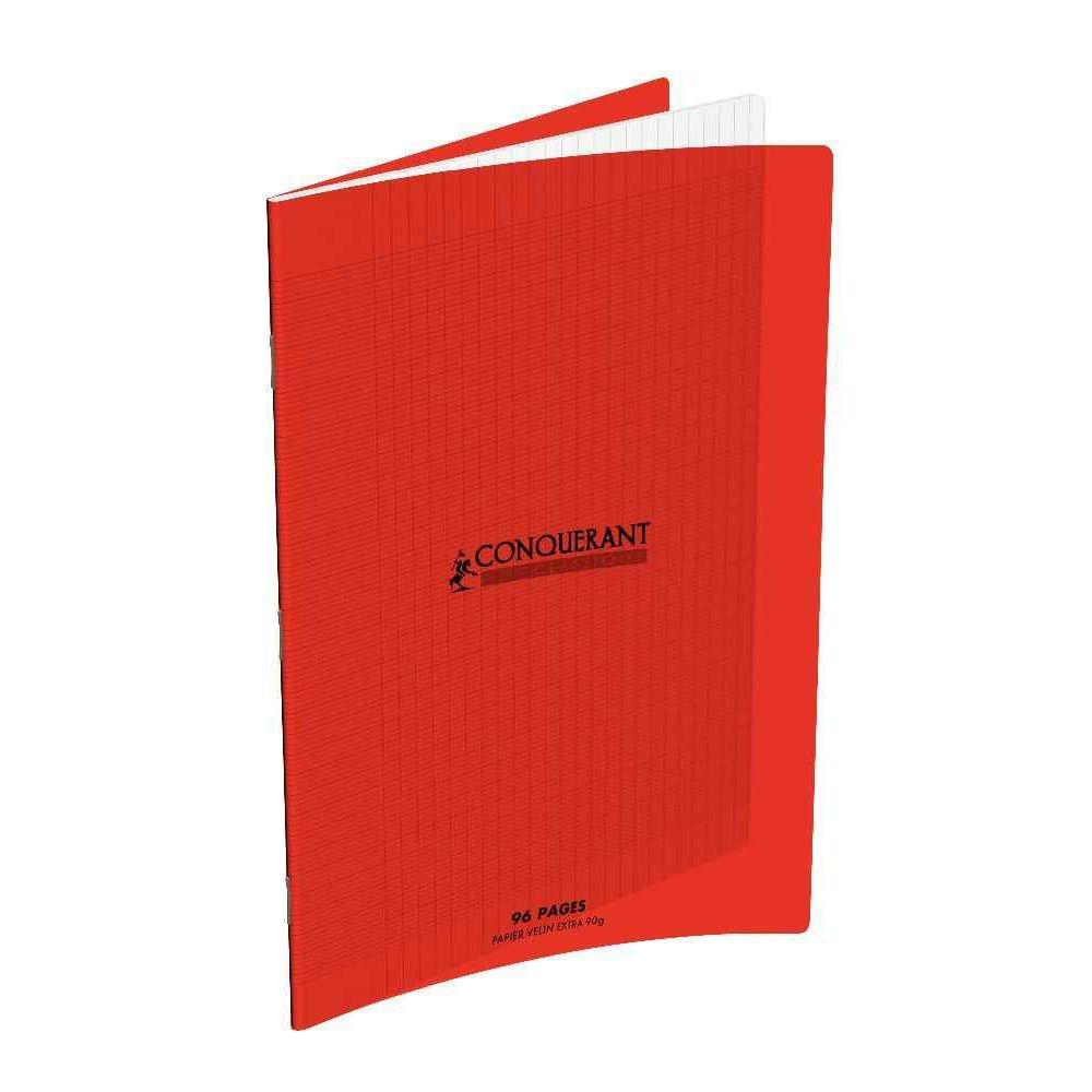 CAHIER CONQUÉRANT PP 24*32 96P SEYES 90G ROUGE