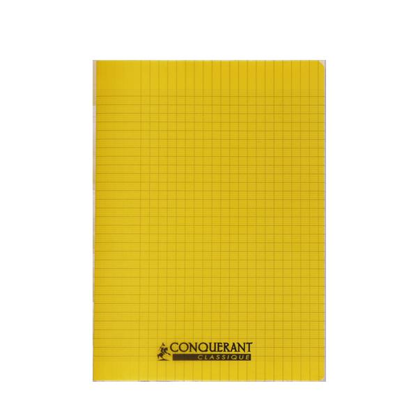 CAHIER CONQUÉRANT PP 17*22 96P SEYES 90G JAUNE