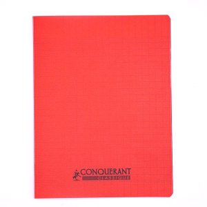 CAHIER CONQUÉRANT PP 17*22 96P SEYES 90G ROUGE