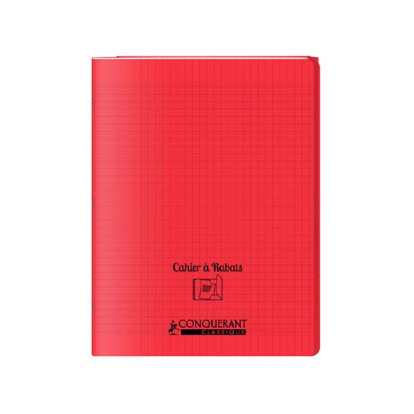 CAHIER 24*32 48P 90G POLYPRO A RABAT CONQUERANT ROUGE