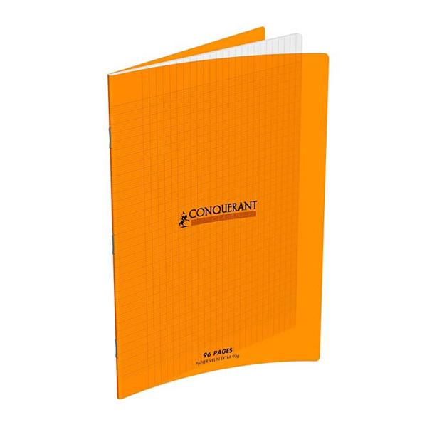 CAHIER CONQUÉRANT PP 24*32 96P SEYES 90G ORANGE