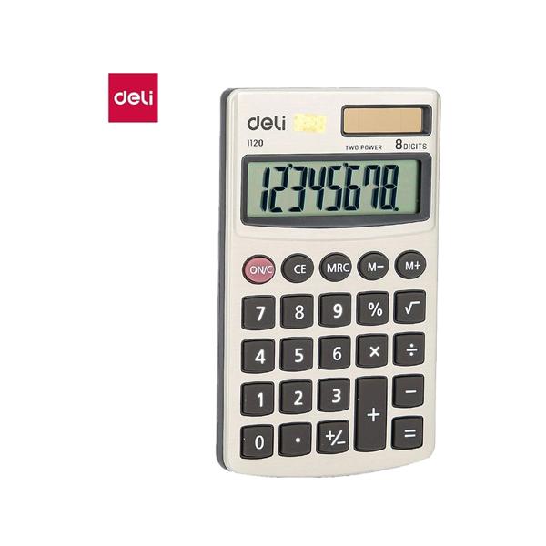 CALCULATRICE METAL SOLAIRE DELI 8CHIFFRE DE1120