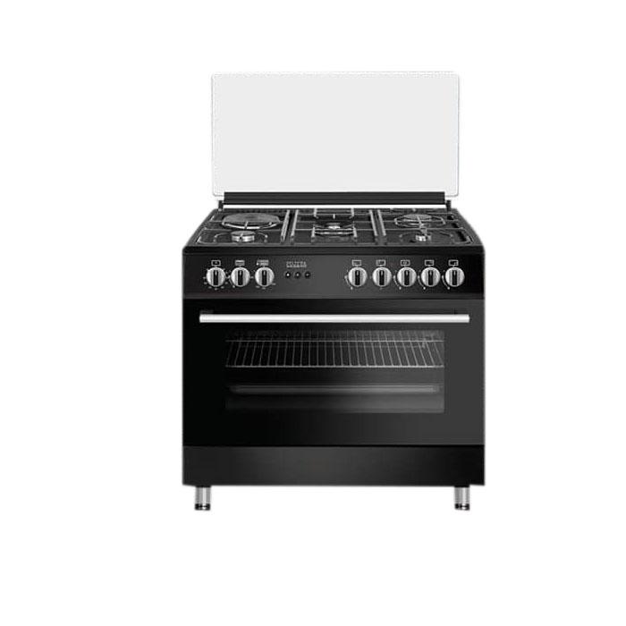 CUISINIERE A GAZ FUJITA 4F GAZ + 1F ELEC + FOUR F9L41GF-BL NOIR