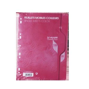 FEUILLE MOBILE CALLIGRAPHE ROSE A4 100P 80G