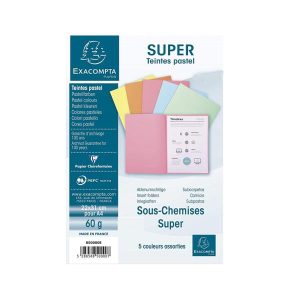 SOUS CHEMISE EXACOMPTA ASSORTIES SUPER 60G