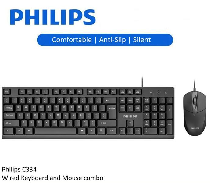 COMBO CLAVIER + SOURIS FILAIRE PHILIPS SPK6334