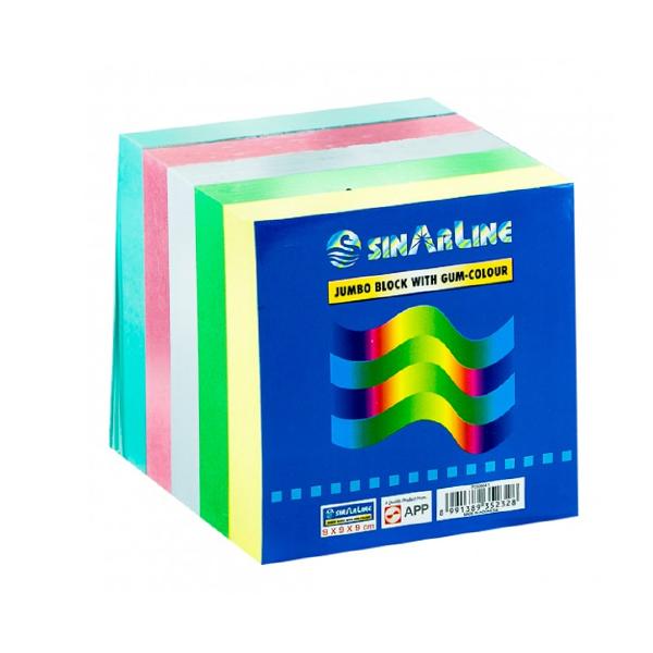 BLOC CUBE 9*9 COULEUR AVEC GOMME SINARLINE