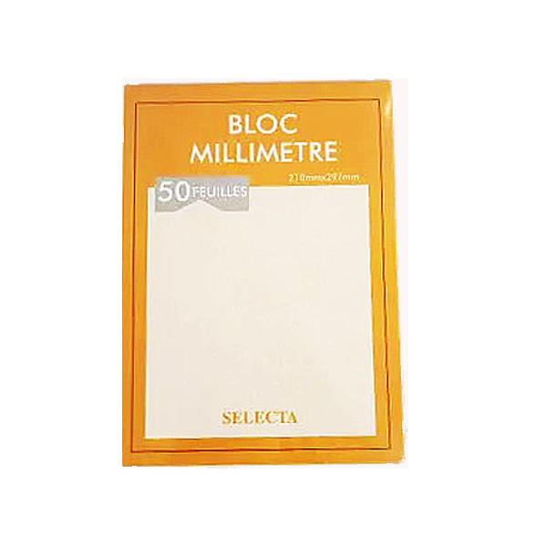 BLOC PAPIER MILLIMETRE ETUDIANT A4 25FEUILLES