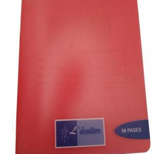 CAHIER 17*22 96P 90G POLYPRO ECOLIER ROUGE R/44516