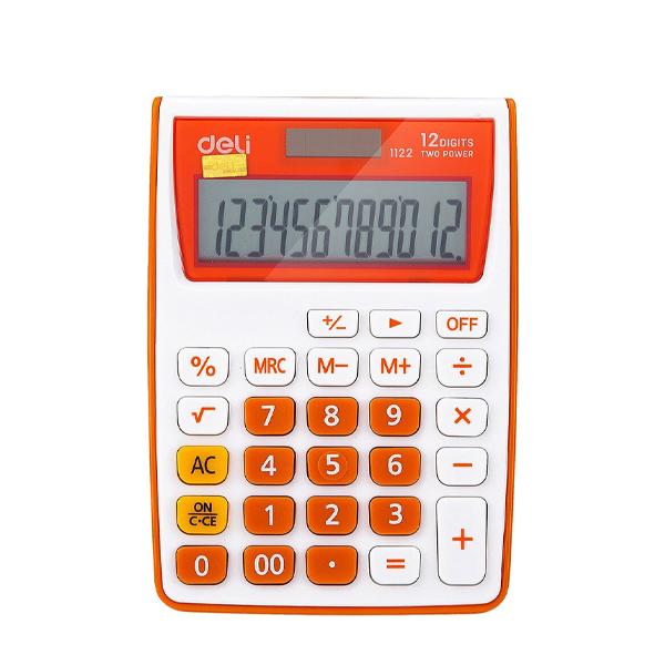 CALCULATRICE 12CHIFFRES DELI DE1122 ORANGE/CH