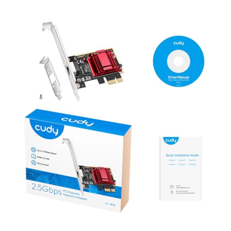 CARTE RESEAU CUDY GIGABITE PCI EXPRESS 2.5G PE25