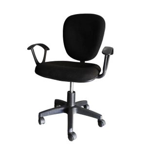 CHAISE DE BUREAU DOSSIER ET ASSISE EN TISSUE YOS001A NOIR