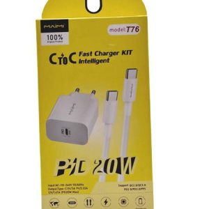 KIT CHARGEUR T76 CC 20W AVEC CABLE BLANC C TO C