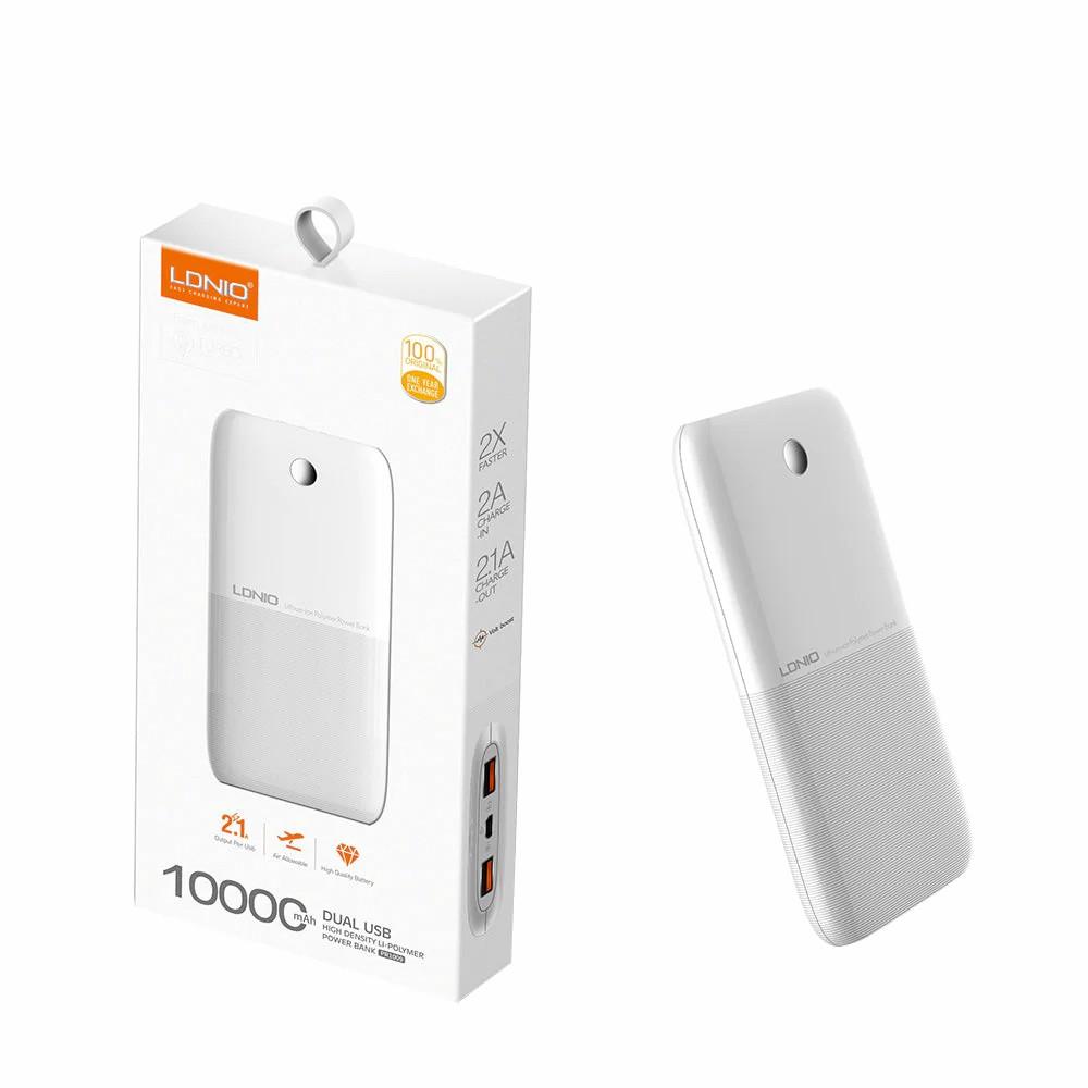 POWER BANK LDNIO PR1009 10000MAH 2USB BLANC