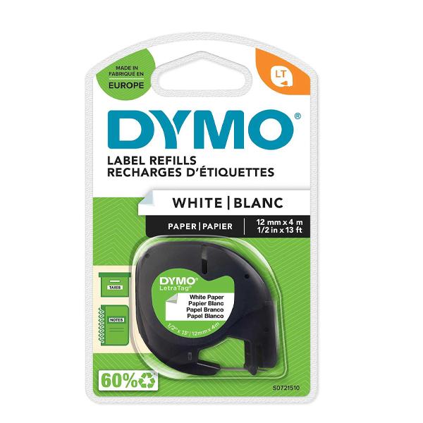 RUBAN ETIQUETEUSE DYMO 12MM*4M NOIR SUR FOND BLANC