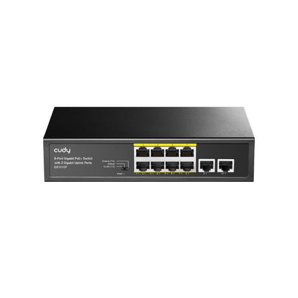 SWITCH CUDY POE+ 8 PORT GIGABITE WITH 2 PORT UPLINK GIGABITE 120W GS1010PE