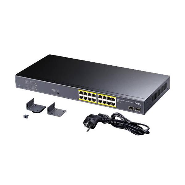 SWITCH CUDY POE+ 16 PORT GIGABITE WITH 2 PORT SFP GIGABITE 120W GS1020PS2