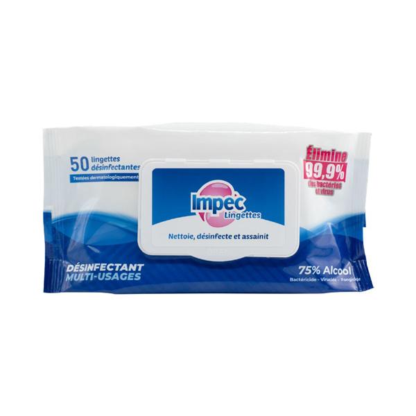 LINGETTES DESINFECTANTES PACK DE 50 IMPEC/SOM