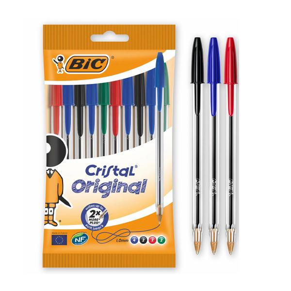 STYLO BIC CRISTAL BLEU-NOIR-ROUGE