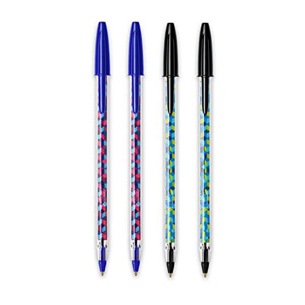 STYLO BIC CRISTAL EASY GLIDE BLISTER DE 2 BLEU-NOIR