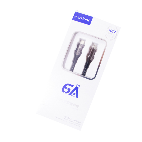 CABLE X62 CC TYPE C TO C LED NYLON 6A 1M NOIR