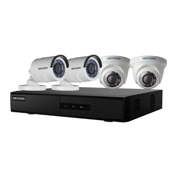 KIT CAMERA 4-ch eDVR ColorVu HiKVision DS-J142I/E04HGHI-B+2+2CAM
