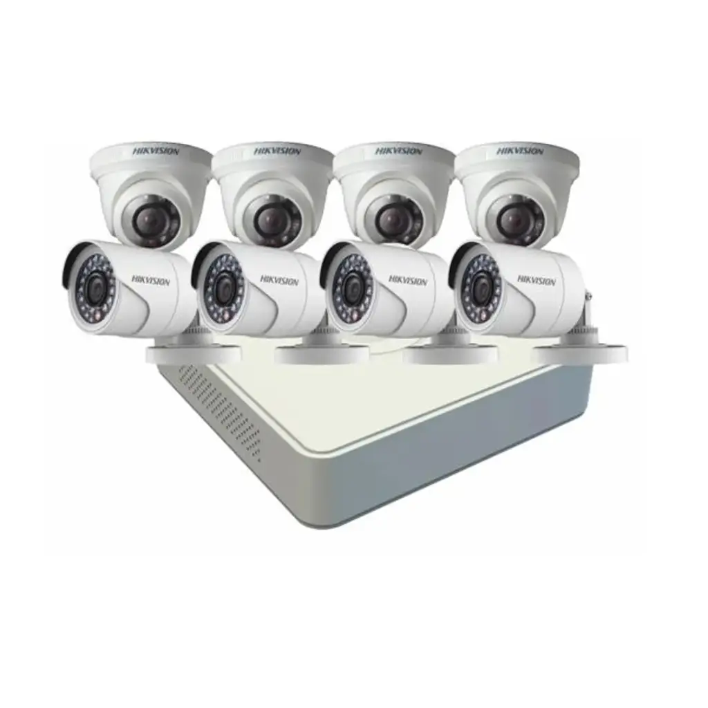 KIT CAMERA 8-ch eDVR ColorVu Kit HikVision DS-J142I/E08HGHI-B+4+4CAM