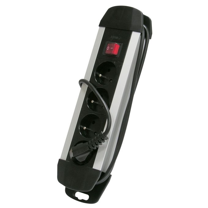 BLOC MULTIPRISE INGELEC 3PRISES AVEC INTERRUPTEUR 1M MOD.2 (NOIR)