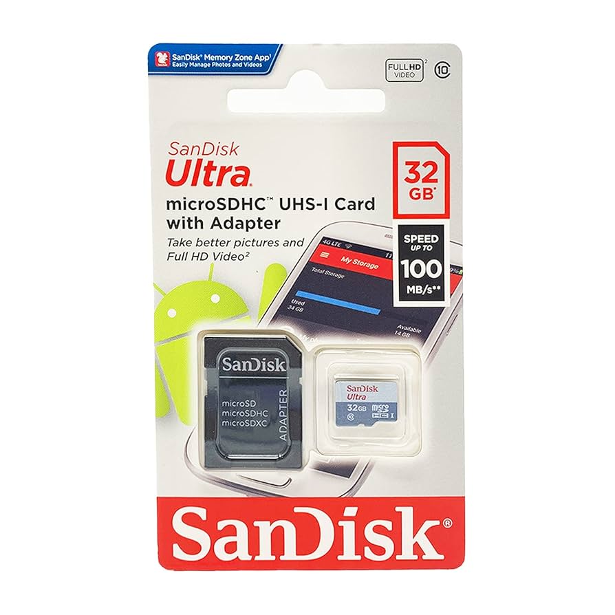 CARTE MEMOIRE MICRO SD 32GB SANDISK AVEC ADAPTEUR