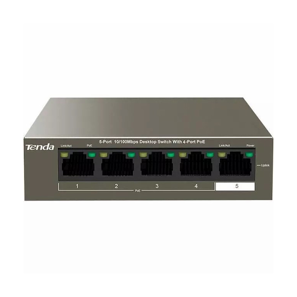 POE SWITCH TENDA 5 PORTS 10/100 Mbps TEF1105P-4-63WV2.0
