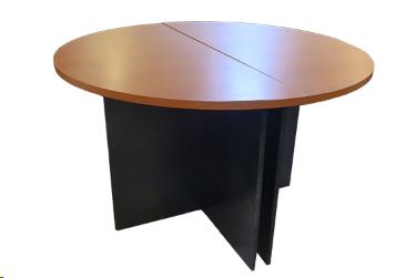 TABLE DE CONFERENCE RONDE EN DEUX PARTIE DIAM 120CM CHERRY