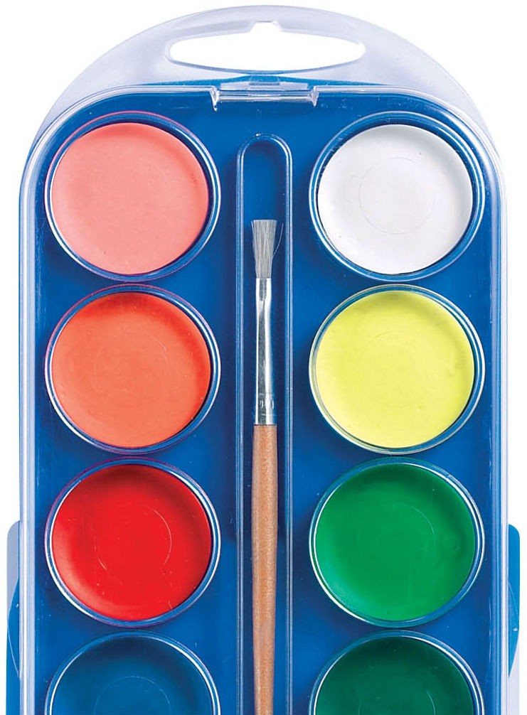 AQUARELLES CARIOCA 12 PASTILLES + PINCEAU UNIVERSAL 42400/42404