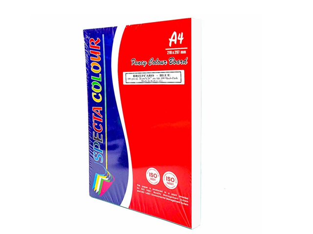 FICHE BRISTOL A4 COULEUR SPECTA - PQT DE 100