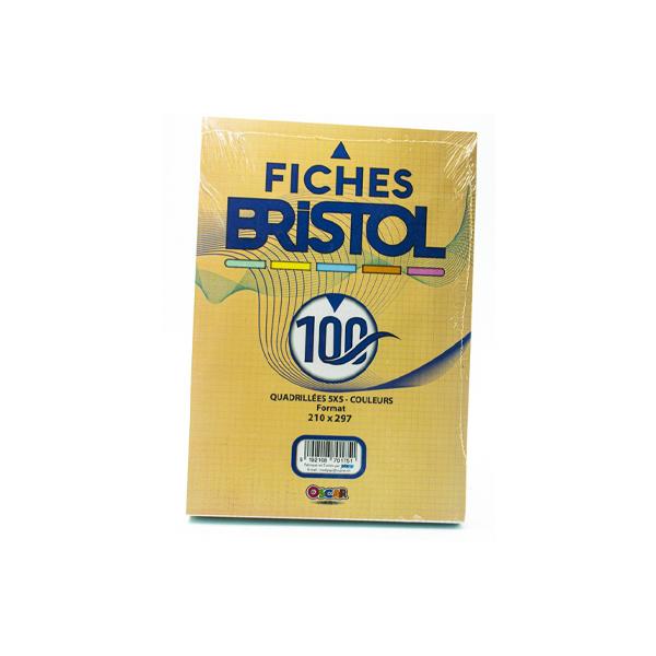 FICHE BRISTOL A4 ASSORTIES 5/5 OSCAR ALADIN