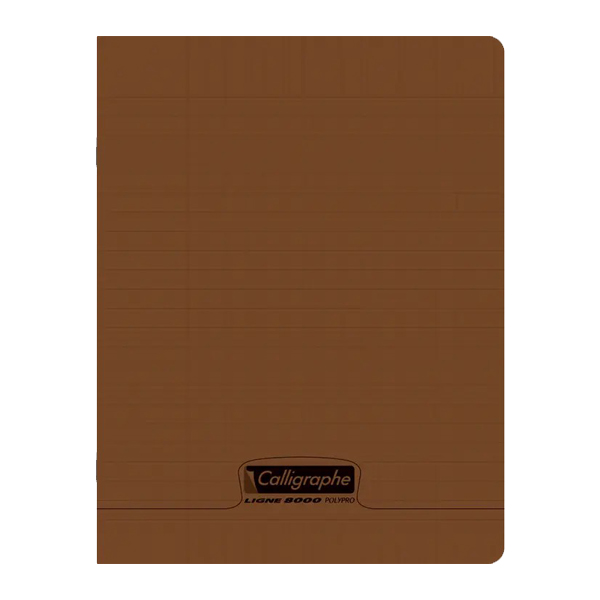 CAHIER 17*22 192P 90G POLYPRO CALLIGRAPHE MARRON