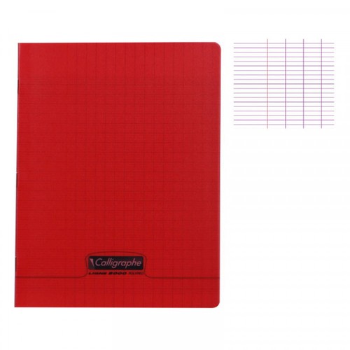 CAHIER 17*22 192P 90G POLYPRO CALLIGRAPHE ROUGE