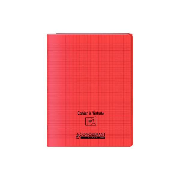 CAHIER 24*32 48P 90G POLYPRO A RABAT CONQUERANT ROUGE