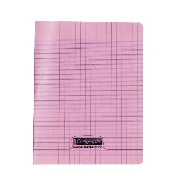 CAHIER 17*22 48P 90G POLYPRO CALLIGRAPHE ROSE