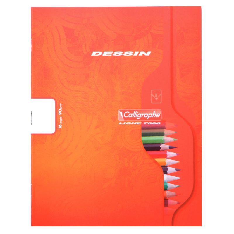 CAHIER DE DESSIN 17*22 16P UNI 90G  551C CALLIRAPHE