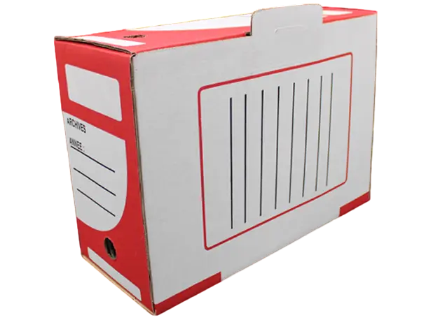 BOITE ARCHIVE DOS DE 15 ROUGE-BLANC