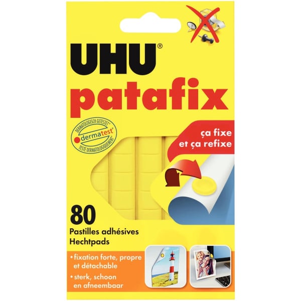 PATE ADHESIVE UHU JAUNE 80 PASTILLES