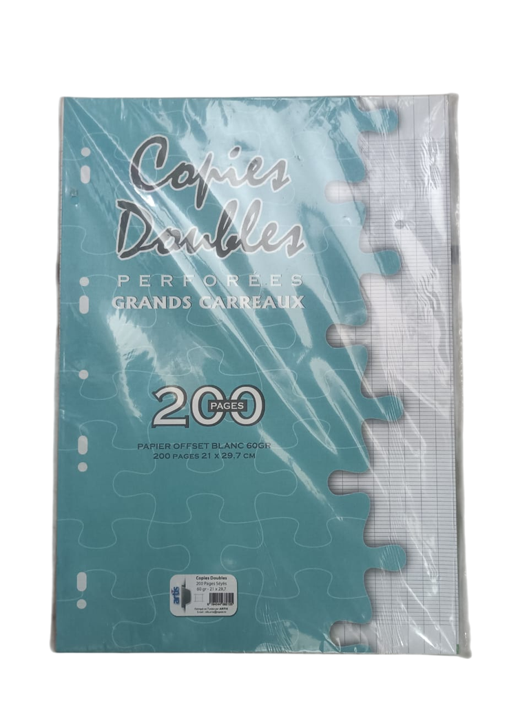 COPIE DOUBLE PERFORÉE A4 200P ALADIN ARTIS