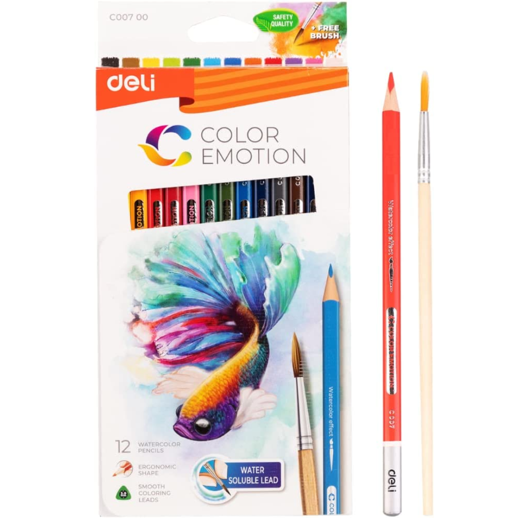 CRAYON DE COULEUR 12 COULEURS EMOTION DELI