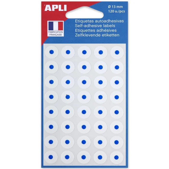 ETIQUETTE OEILLETS BLANC SCOLAIRE APLI-AGIPA 120 oeillets
