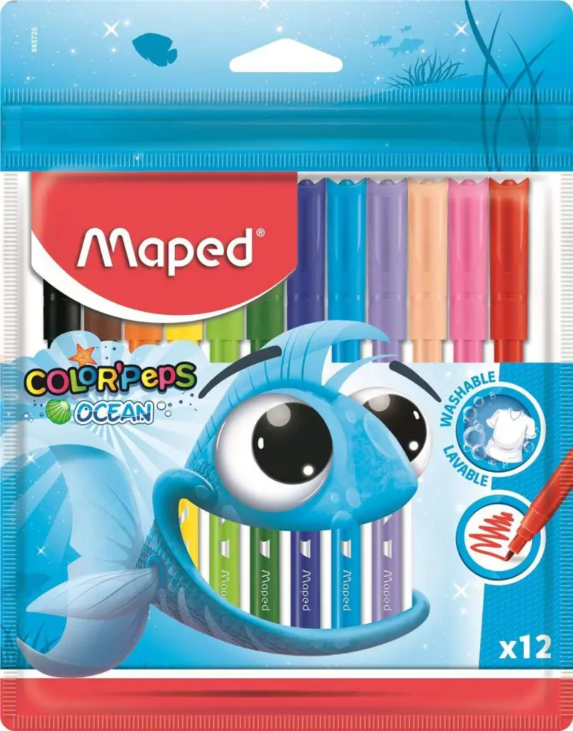FEUTRE MAPED 12 CL COLOR PEPS OCEAN