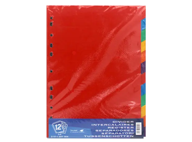 INTERCALAIRE LAURÉAT A4 PLASTIQUE 12 POSITIONS A0514250