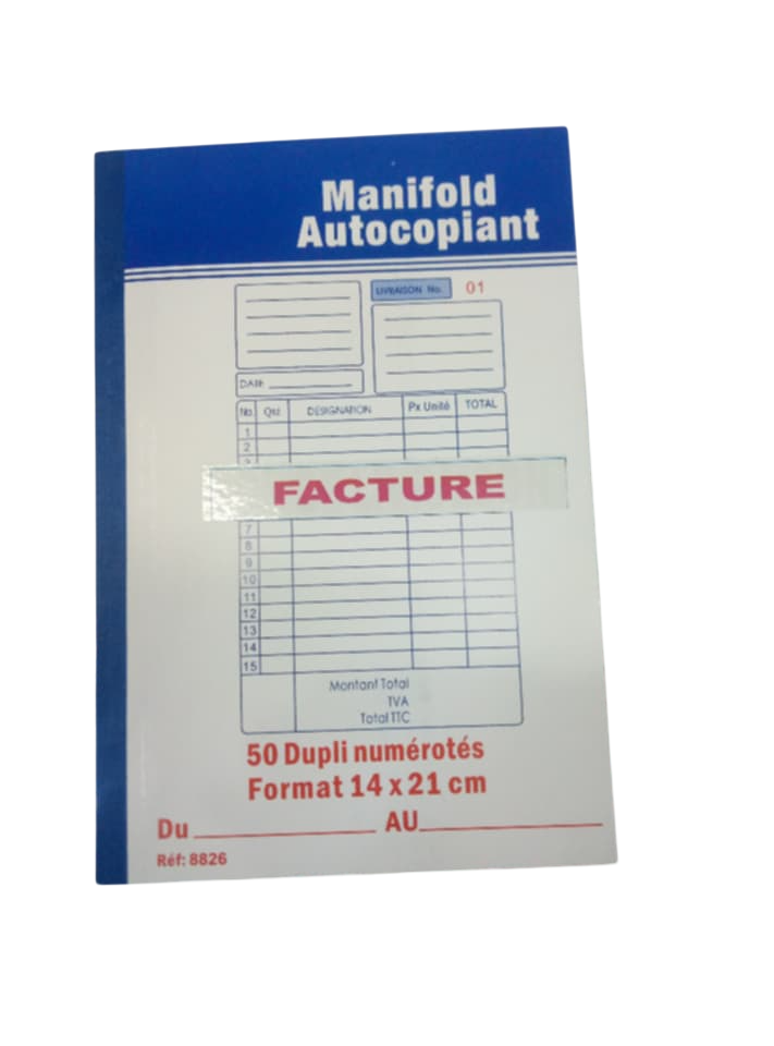 FACTURE AUTOCOPIANT 50 DUPLI A5 8806
