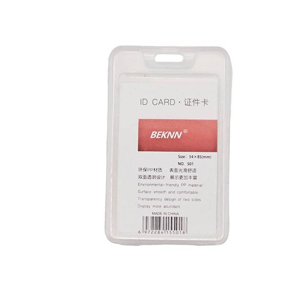 PORTE BADGE PLASTIQUE VERTICAL TRANSPARENT